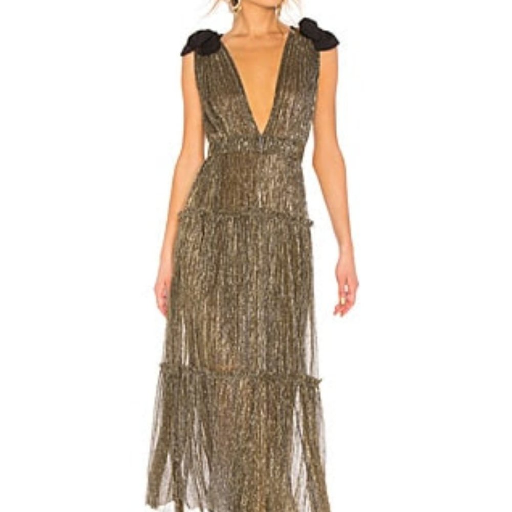 Sabina Musayev Ray Dress in Gold